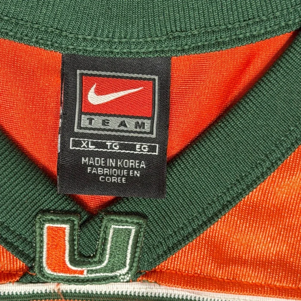 Nike University of Miami Hurricanes Football Jersey Orange Green #11 Mens XL
